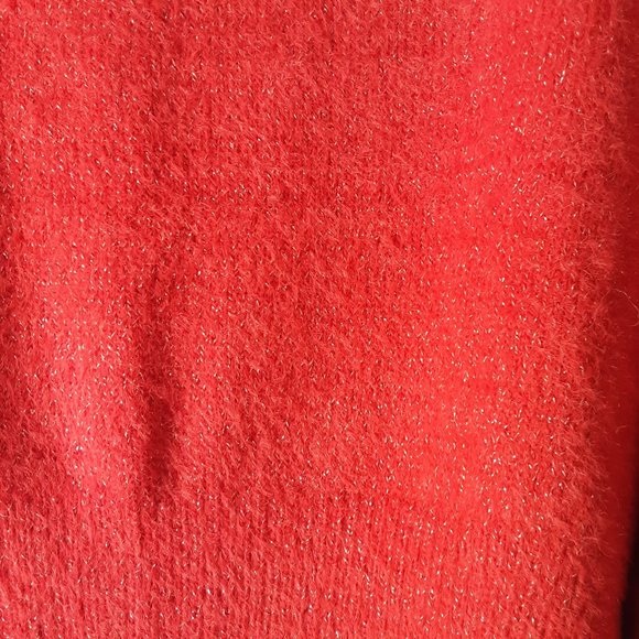 Shrinking Violet Women's Red Sparkle Sweater | New! M - Picture 9 of 14